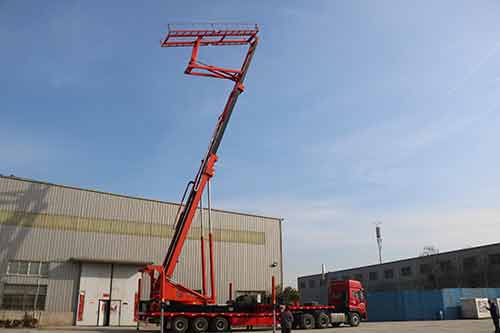 廣東客戶(hù)試機(jī)舉升18.5米液壓舉升平臺(tái)